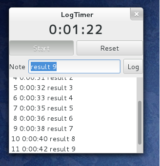 LogTimer screenshot