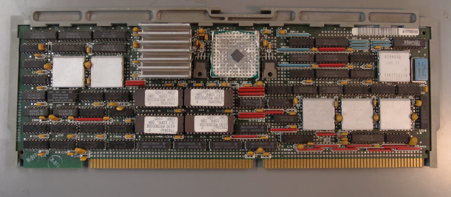 79X3453 RT PC Processor Board Model 032 (ROMP), with one of the chips package removed